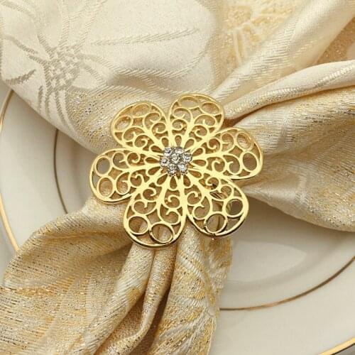 12pcs/lot high-end Western restaurant hotel tableware inlaid Pearl napkin clasp napkin ring napkin ring