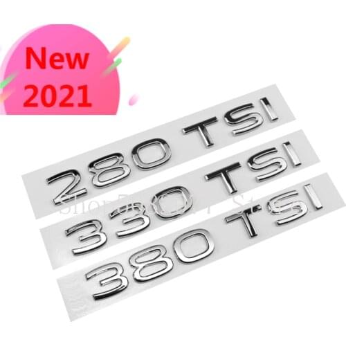 2021 New Letters Numbers Emblem Badge 230TSI 280TSI 330TSI 380TSI 4MOTION for VW Car Trunk Lid Sticker Discharging Capacity Logo
