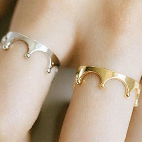 30PCS/lot Delicate contracted Small Crown Environmental Protection Zinc alloy Material Rings for women