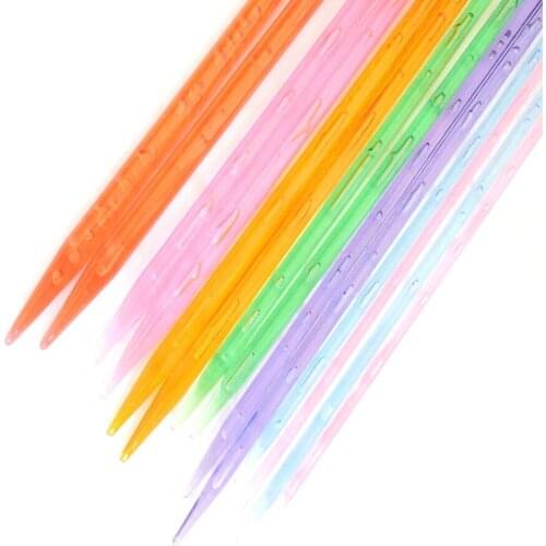 4pc/size 7 Size/set 35cm Color Acrylic Straight Knitting Needle Kits DIY Sewing Needlework Tool Plastic Needle Single Point