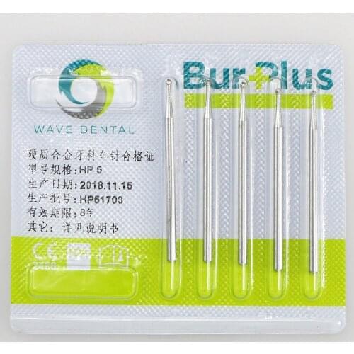 5 PCS WAVE Dental Tungsten Carbide burs Low Speed for clinic lab Round HP 6