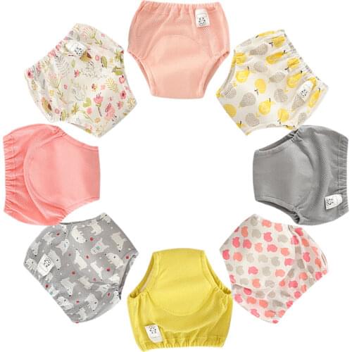 8PCS Waterproof Mesh Baby Potty Training Pants Reusable Toilet Trainer Panty Underwear Bebe Cloth Diaper Briefs Wholesale