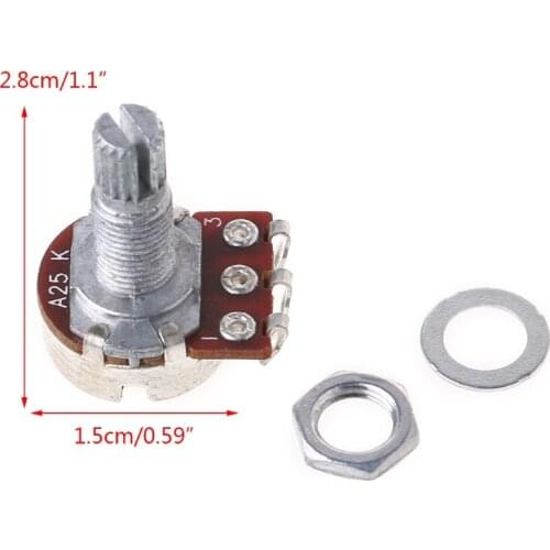 A25K Electric Bass Guitar Potentiometer Pot Effect Pedal 18mm Shaft Parts
