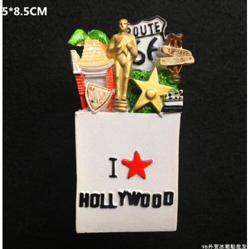 American Fridge Magnets Magnetic Stickers Tourist Souvenirs Hollywood Resin