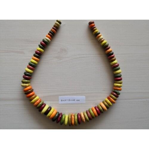 B0060 Natural 4x10-6x22mm Round Pagoda Coin Mix-Color Gems Stone Loose Beads 15'' Strands Jewelry Making DIY