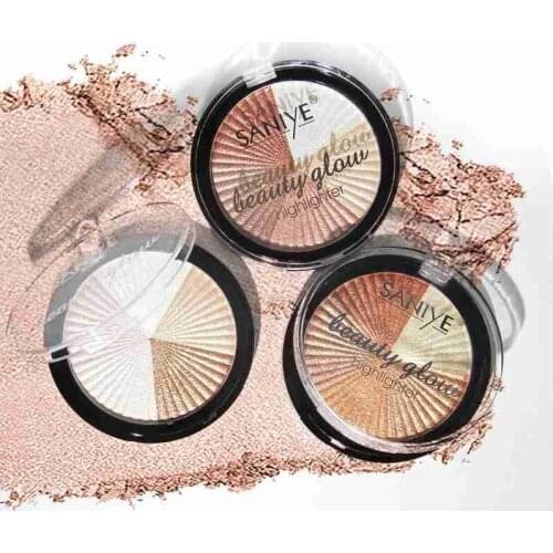 Glitter Highlighter Holographic Makeup Palette Shimmer Bronzer Highlight Eyeshadow Cosmetics Powder 5 Colors Palette