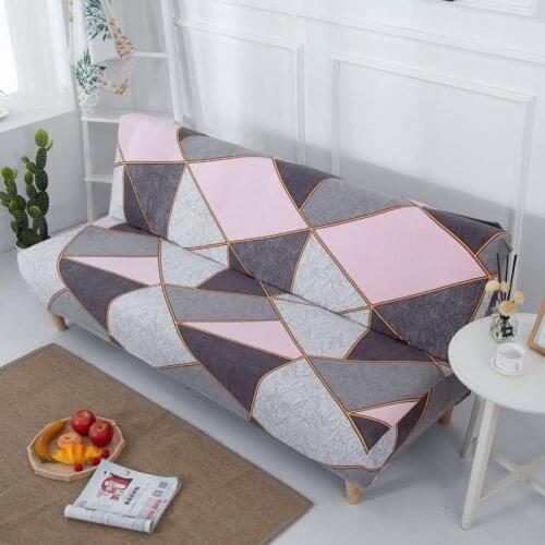 Armless Futon Sofa Bed Cover Stretch Folding Sofa Cover Living Room Without Armrests Removable Washable 3 Seater Sofa Slipcover