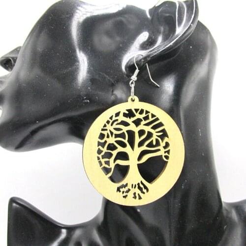 Tree of Life Wood Earrings can mixed 3 colors