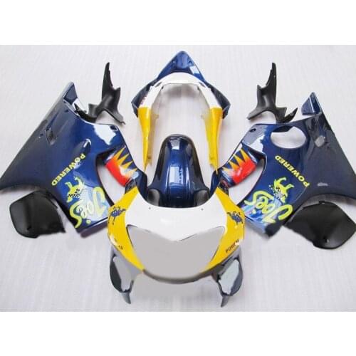 Dor-Custom ABS Injection fairing kits for Blue yellow white CBR600F4 1999 CBR600 F4 2000 CBR600F 99 00 fairngs bodyworks