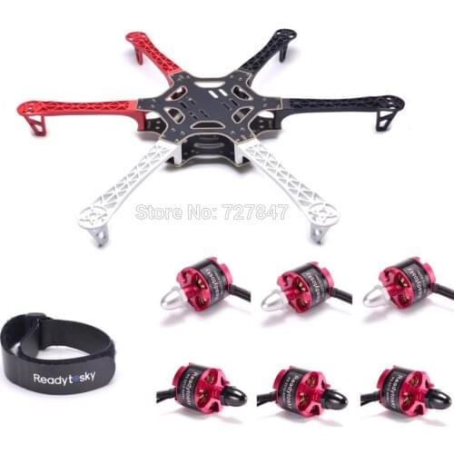 F550 Hexa-Rotor Air Frame FlameWheel Kit 550 mm + 6pcs 2212 920KV Motor + battery belt for S550 MultiCopter Hexacopter UFO Heli