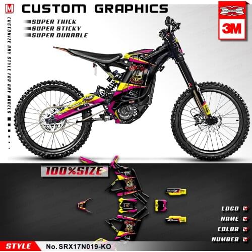KUNGFU GRAPHICS Skull Stickers Vinyl Decal Full Wraps Kit for Sur-Ron Light Bee X/S Electric Bike (Style no. SRX17N019-KO)