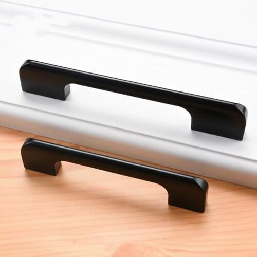 JD 1M Long Handle Aluminum Alloy Black Cabinet Handle Simple Wardrobe Drawer Hardware Furniture Handle