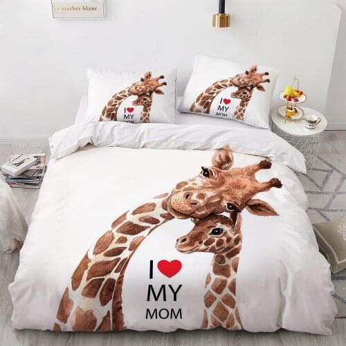 Classic 3D Duvet Cover Set Comforter Bedding Set Single King Queen Double Single Size Pink Cartoon Design Custom Bedclothes