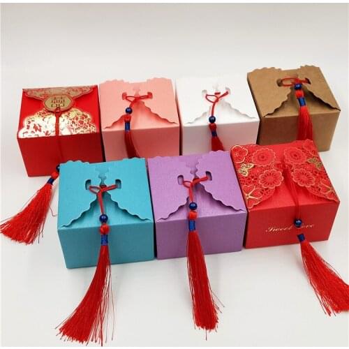 20pcs/lot Macaron Colorful Paper Jewelry Packing Gifts Box Lace-shaped Cases 9x9x6cm For Storage Candy Apple Cake Necklace Boxes