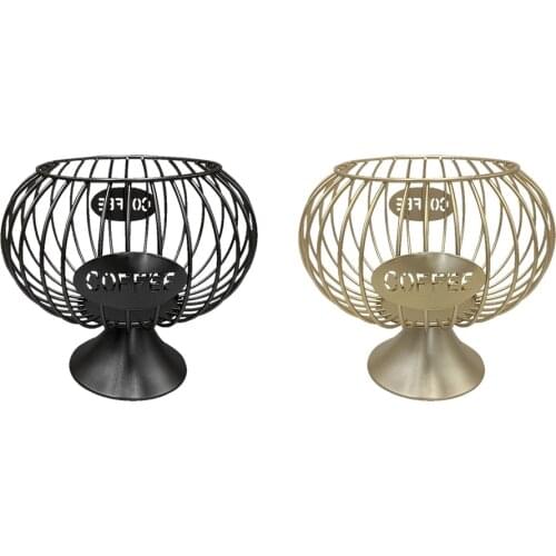 Wrought Iron Portable Coffee Pod Cup Basket Holder Storage Display Rack Metal Tower Stand Organizer Capsule Shelves Accessories