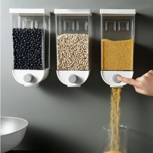 Kitchen Grain Storage Box Wall Mounted Grain Dispenser Dry Grain Container Coarse Grain Storage Box Accessories Tool 1000/1500ml