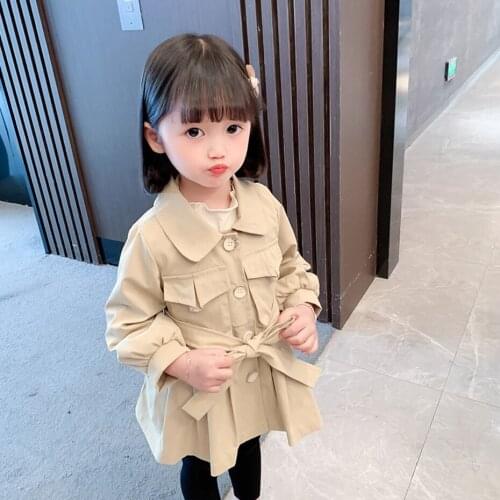 Girls Coat Outerwear Solid Color Coat For Girls Casual Style Jacket Girl Spring Autumn Childrens Clothing Girl