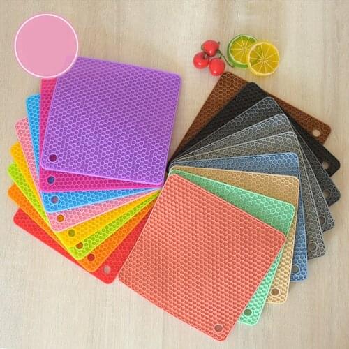 Square Heat Resistant Pot Mat Thicken Silicone Mat Bowl Pad Pot Holder Insulation Table Placemat for Countertop Trivet Pads