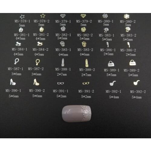 MS 100pcs New Silver and Gold Metal Sticker Nail Art Metal Sticker Nail Art Decoration Non-adhesive Sticker