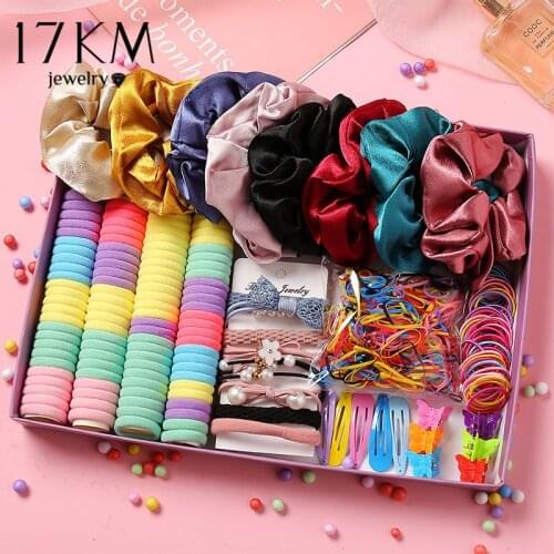 Cute Baby Elastic Hair Bands For Women Girls Fashion Silk Scrunchie Hair Bands Set Nylon Rubber Ponytail Holder Hair Accessories