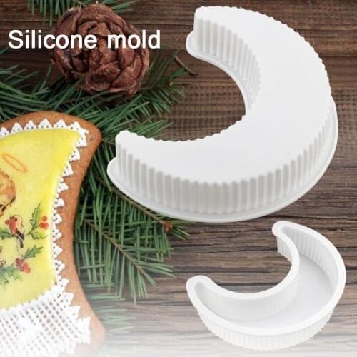 Moon Shape Mousse Cake Mould 3D Silicone DIY Dessert Baking Crescent Mold