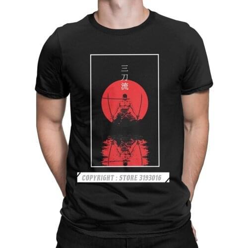 Santoryu Zoro T-Shirt for Men Roronoa Zoro Swordman One Piece Manga Tops Vintage Camisas Hombre Tee Shirt New T-Shirt