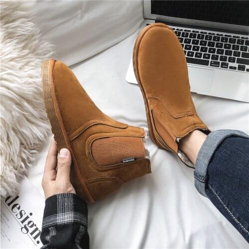2020 Hot Sale Winter Mens Chelsea Boots Casual Outdoor Cheap Khaki Men Snow Boots Non-Slip Warm Rubber Boots Men Botas Hombre
