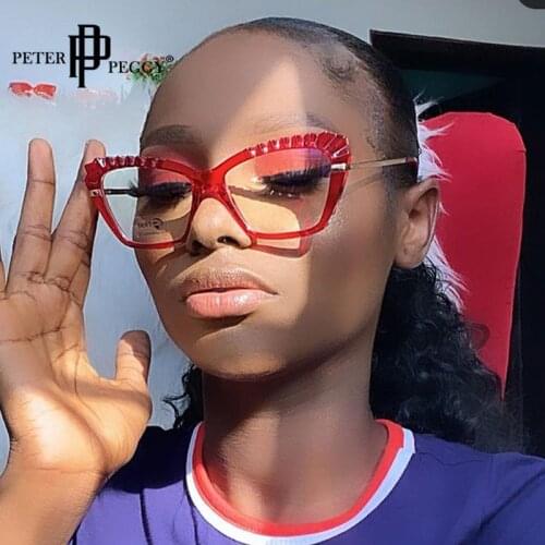 Fashion Cat Eye Glasses Female Women Men Vintage Anti-blue Light Computer Eyeglasses Simple Clear Optical Eyewear Unisex