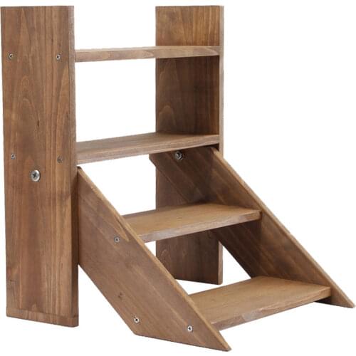 Office Desk Green Plant Stand Mini Micro Landscape Wooden Flower Stands Solid Wood Stand Small And Easy To Store