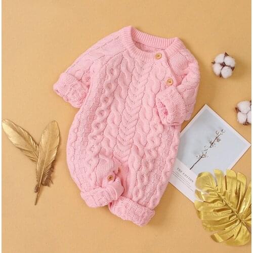 Baby Rompers Autumn Baby Girl Knitting Overalls Infant Jumpsuit Toddler Baby Boys Clothes Kids Clothes For Newborn Baby Clothes