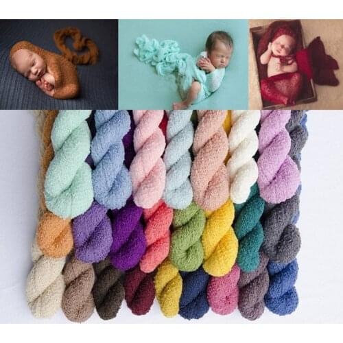 Newborn Photography Props Knit Wrap Baby Blanket Soft Stretch Swaddling Photography Studio Baskets Photo Props