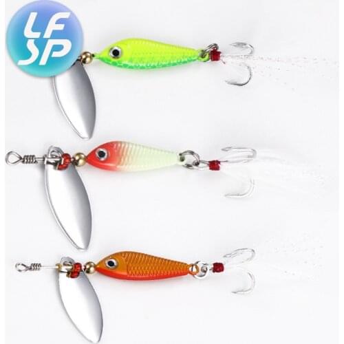 Fishing Spinner Bait Free Shipping 9g Spoon Lure Metal Baits Treble Hook Isca Artificial Fish Wobbler Feeder Carp Spinnerbait