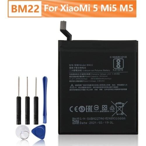 Xiao Mi Original Replacement Phone Battery BM22 For XiaoMi 5 Mi5 M5 first Authentic Rechargeable Battery 3000mAh
