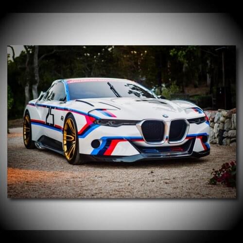 Modern Wall Art Canvas Paintings B M W 3 CSL Hommage R Racing Cars White VehiclesPicture Living Room Decor Posters and Prints