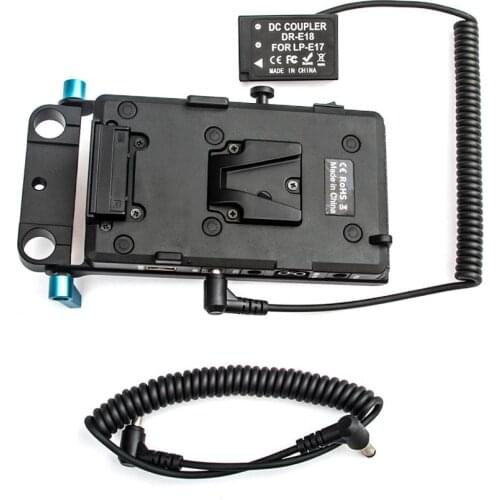 WY-VG1 Power Supply Systerm V Mount Plate Battery Plate Adapter with LP-E17 Cable for Broadcast SLR HD camera