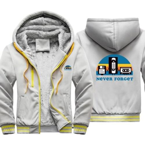 Never forget funny men coat outwear windbreak Male Jacket warm hoodies men thick Camouflage Sleeve causal winter Mens Jacket