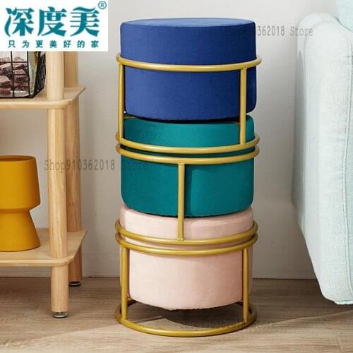 Living Room Coffee Table Nordic Home Low Stool Sofa Stool Small Round Stool Dressing Bench Door Light Luxury Wear Shoe Replaceme