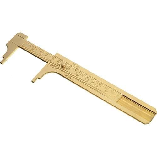 100mm Mini Vernier Caliper Retro Brass Pocket Sliding Vernier Caliper Double Scale Micrometer Measuring Ruler For Jewelers Work