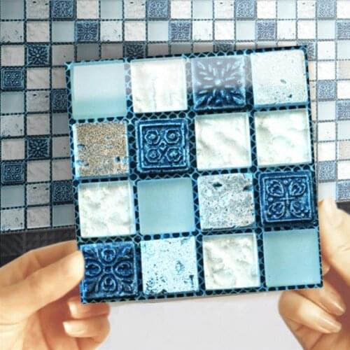 20Pcs High Quality Tile Stickers DIY Moistureproof Decorative PVC Tile Wall Stickers Self-Adhesive Decals for Bathroom