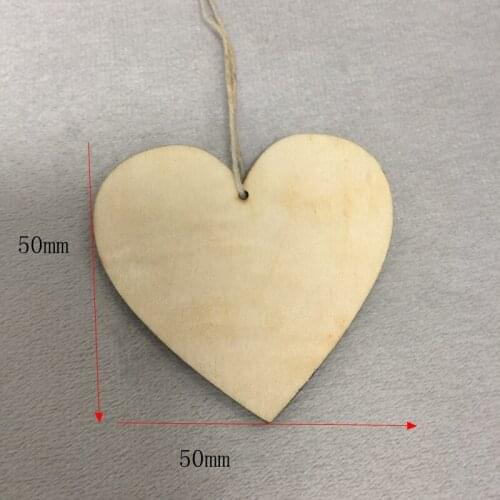 20x Love Heart Wood Embellishment wedding decoration Wood Craft Supplies 50*50mm