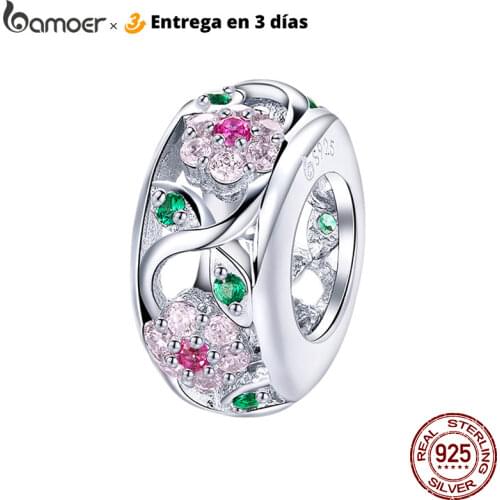3 Days Delivery to Spain Silver Charm Collection 925 Sterling Silver Dazzling CZ Beads fit Bracelets & Bangles Jewelry BSC039