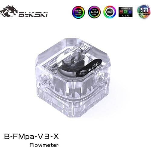Bykski Acrylic Flow Meter G1/4 Thread Water Cooler Flow Meter Coolant Filter Indicat Computer Cooler Fittings 3-Way Holes