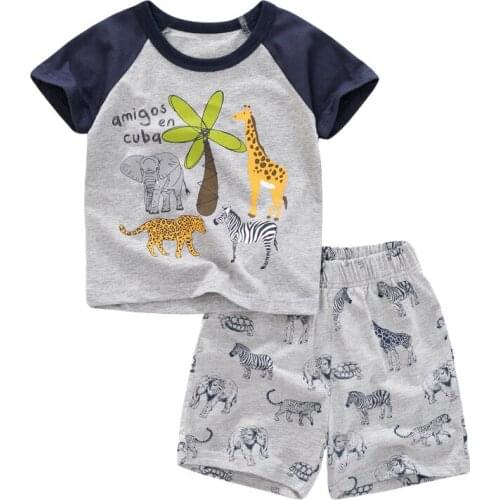 Bambino New Year 2021 Summer T shirt and Short Pants Set of Baby Boy 2-7 Years Children Clothing Set Tees and Shorts Kids Boy