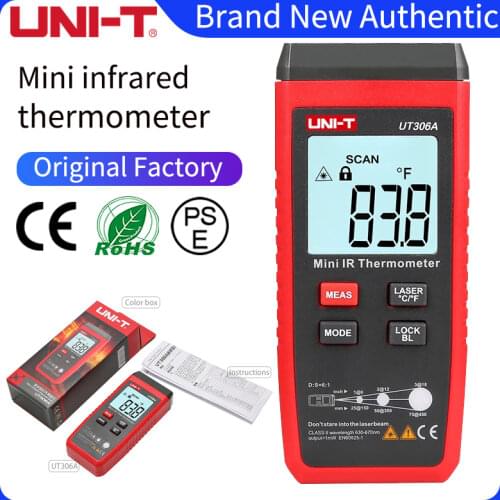 UNI-T UT306A Red Laser Thermometer Digital Infrared Thermometer Liquid Crystal Display Non-contact -35~300C