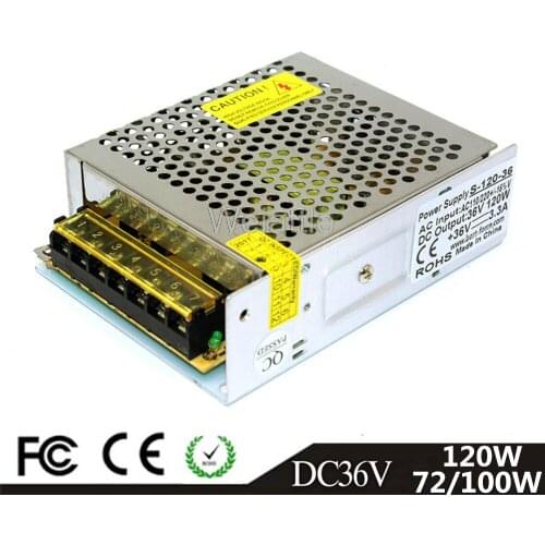 DC36V 72W 100W 120W LED Light Belt Driver Switching Power Supply 100-240VAC Constant Voltage Transformer Monitoring CCTV CNC