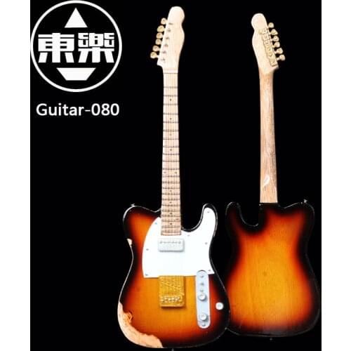 Wooden Handcrafted Miniature Guitar Model guitar-080 Guitar Display with Case and Stand (Not Actual Guitar! for Display Only!)