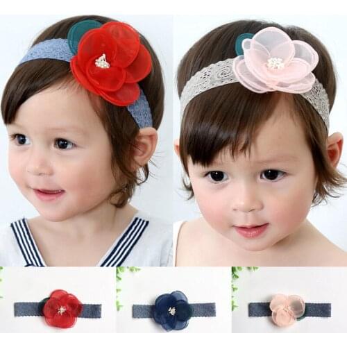 Baby Lace Headband Baby Girls Princess Style Fashion Flower Hair Accessories Cute Super Soft Headwear for 0-3years Kids