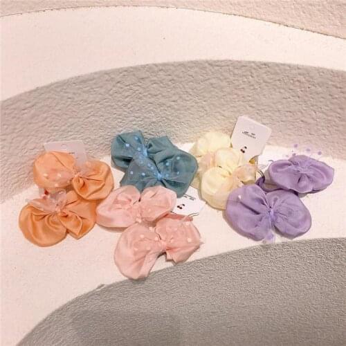 Elastic Hair Bands For Girls Mesh Bow Hair Ring Cute Baby Hair Wear Scrunchies Kids Hair Styling Tools Headdress Headwear