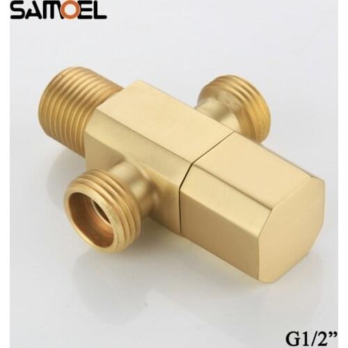 Chrome/Black/ Gold/Rose Gold G1/2' Triangle Switch Valve For Bathroom Angle Valve Washing Machine Toilet Stop Valve JF1002