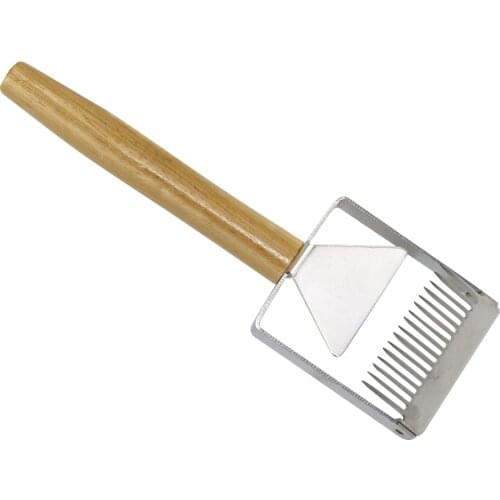 Stainless Steel Beekeeping Tools beehive Honey cutter Uncapping Scraper Wooden handle Honeycomb Scraper Equipment Fork Shovel